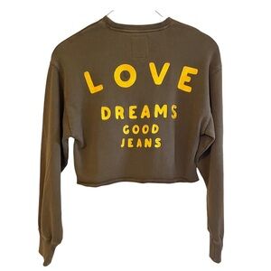 NWT Fred Segal x Wrangler “Love Dreams Good Jeans” Cropped Sweatshirt Size M